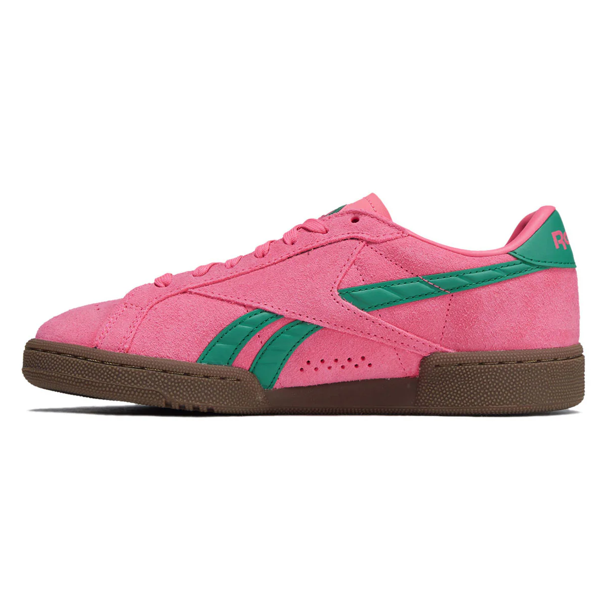 Reebok Womens Club C Grounds UK Shoes - Atomic Pink/Upgrade Green/Gum - Image 2