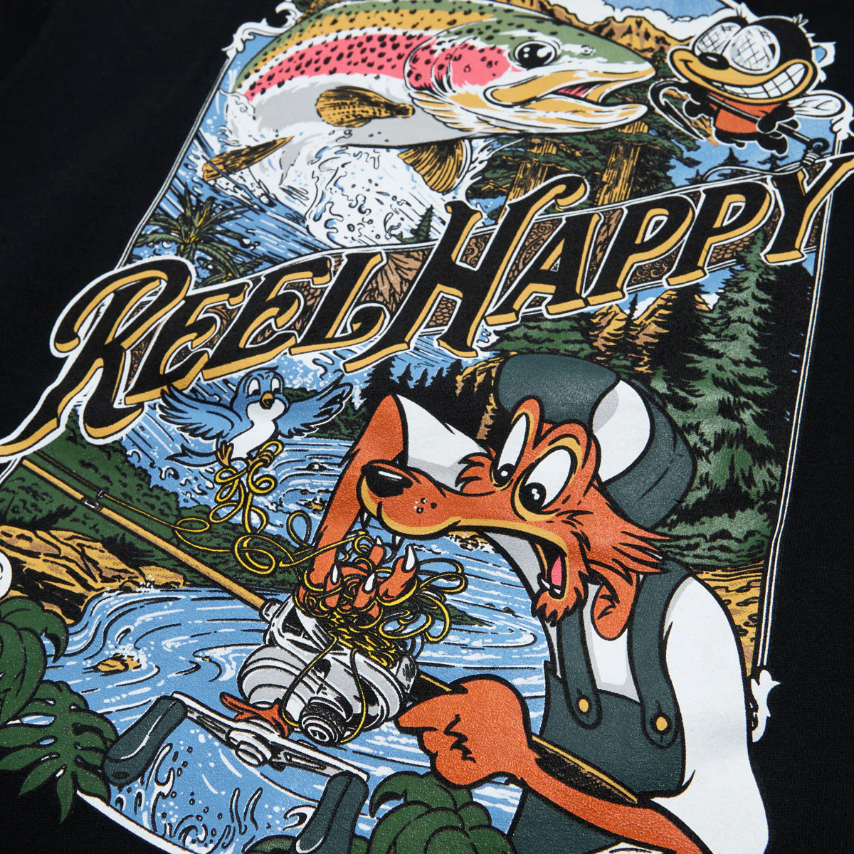 Reel Happy Birds Nest Hoodie - Black - Image 4