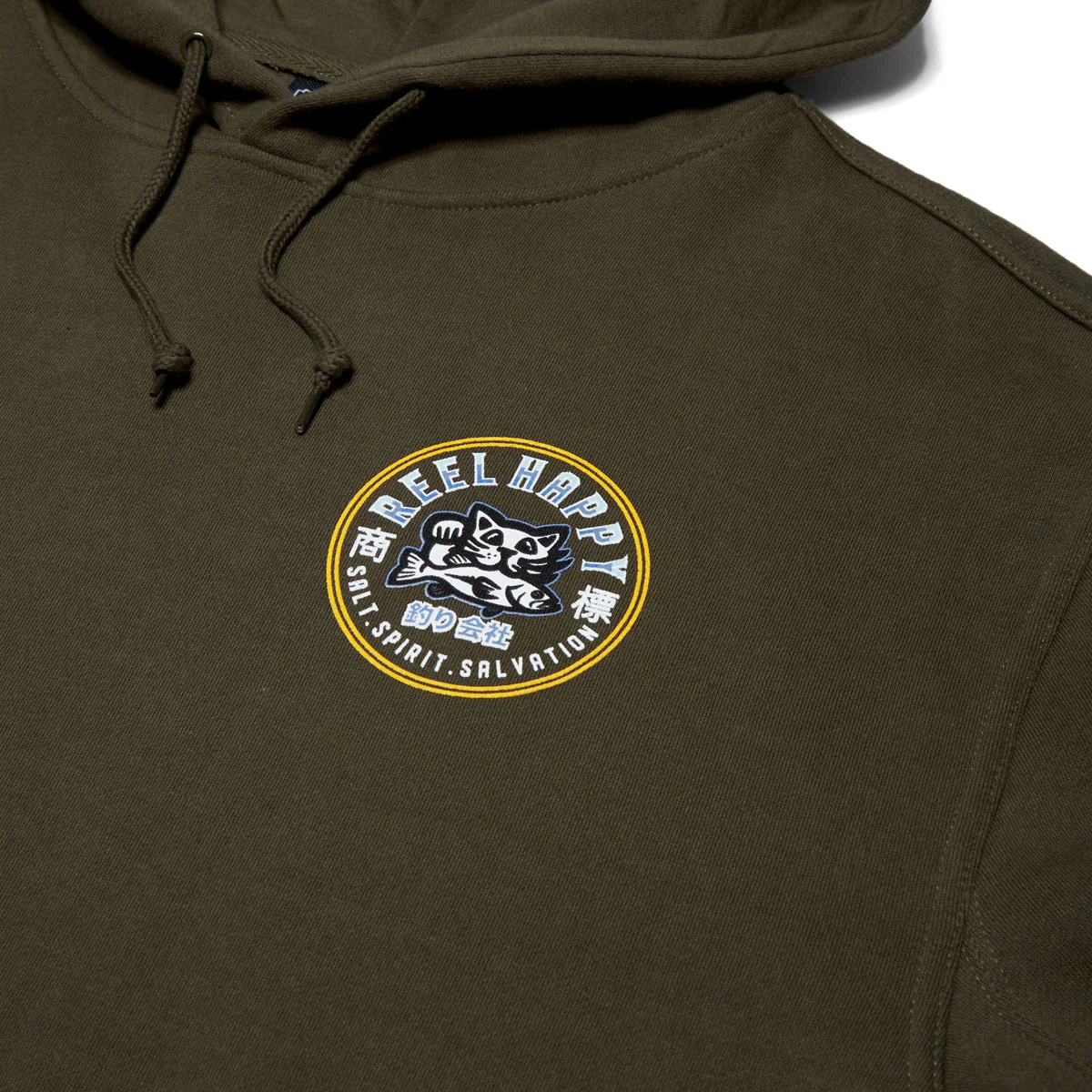 Reel Happy Maguro Hoodie - Olive Green - Image 3