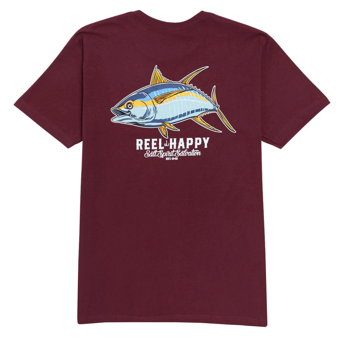 Reel Happy Tuna Grande T-Shirt - Burgundy