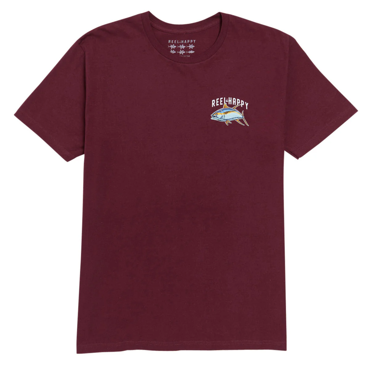 Reel Happy Tuna Grande T-Shirt - Burgundy - Image 2