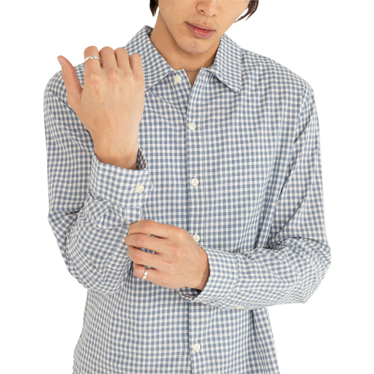 Rhythm Azul Check Long Sleeve Shirt - Blue - Image 3