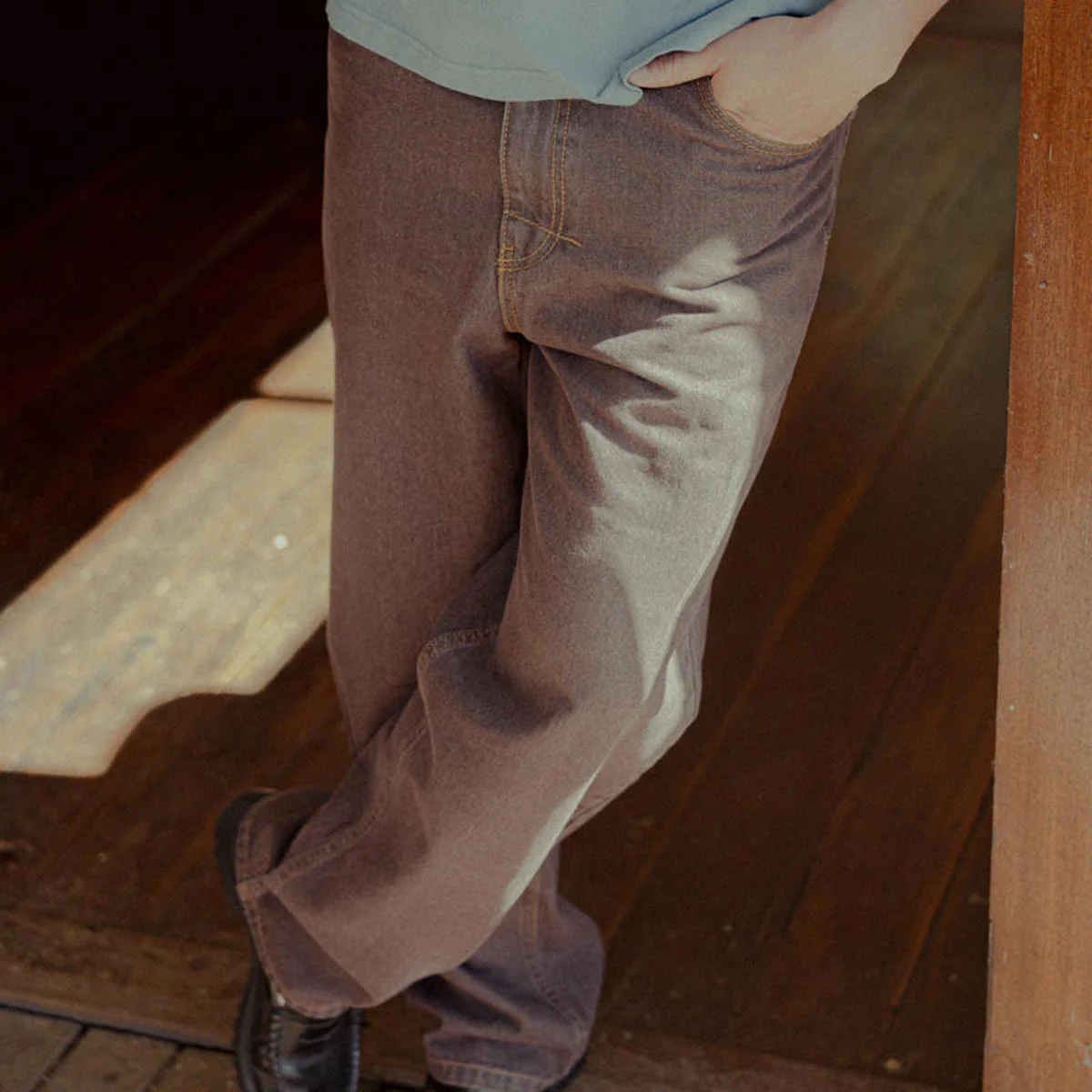 Rhythm Chile Denim Jeans - Brown - Image 4