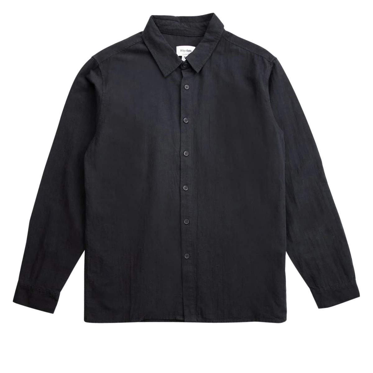 Rhythm Classic Linen Long Sleeve Shirt - Vintage Black II - Image 4