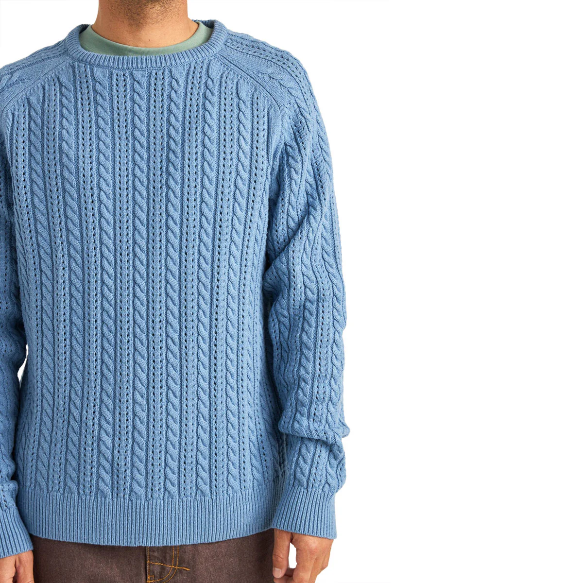Rhythm Doheny Pointelle Crew Knit Sweater - Slate - Image 3
