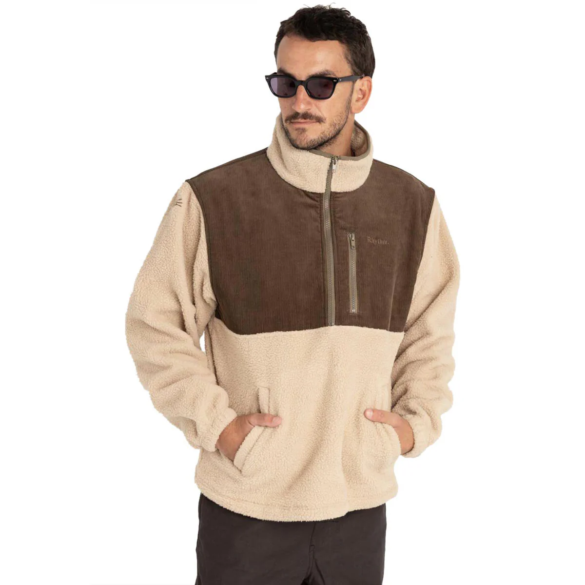 Rhythm Dune Half Zip Sweatshirt - Tobacco - Image 2
