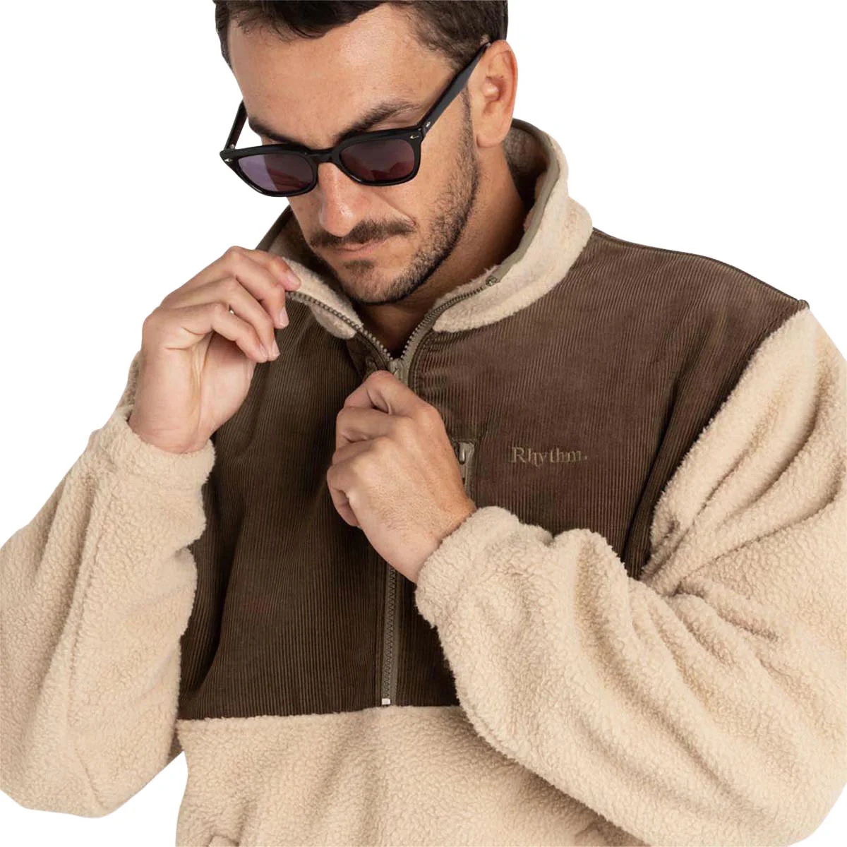 Rhythm Dune Half Zip Sweatshirt - Tobacco - Image 3