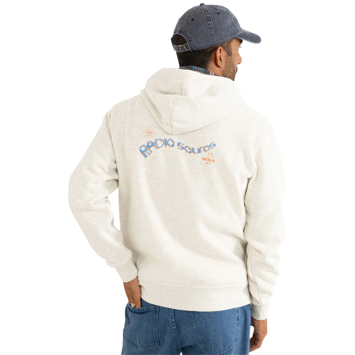 Rhythm Flannel Fleece Hoodie - Ecru - Image 2