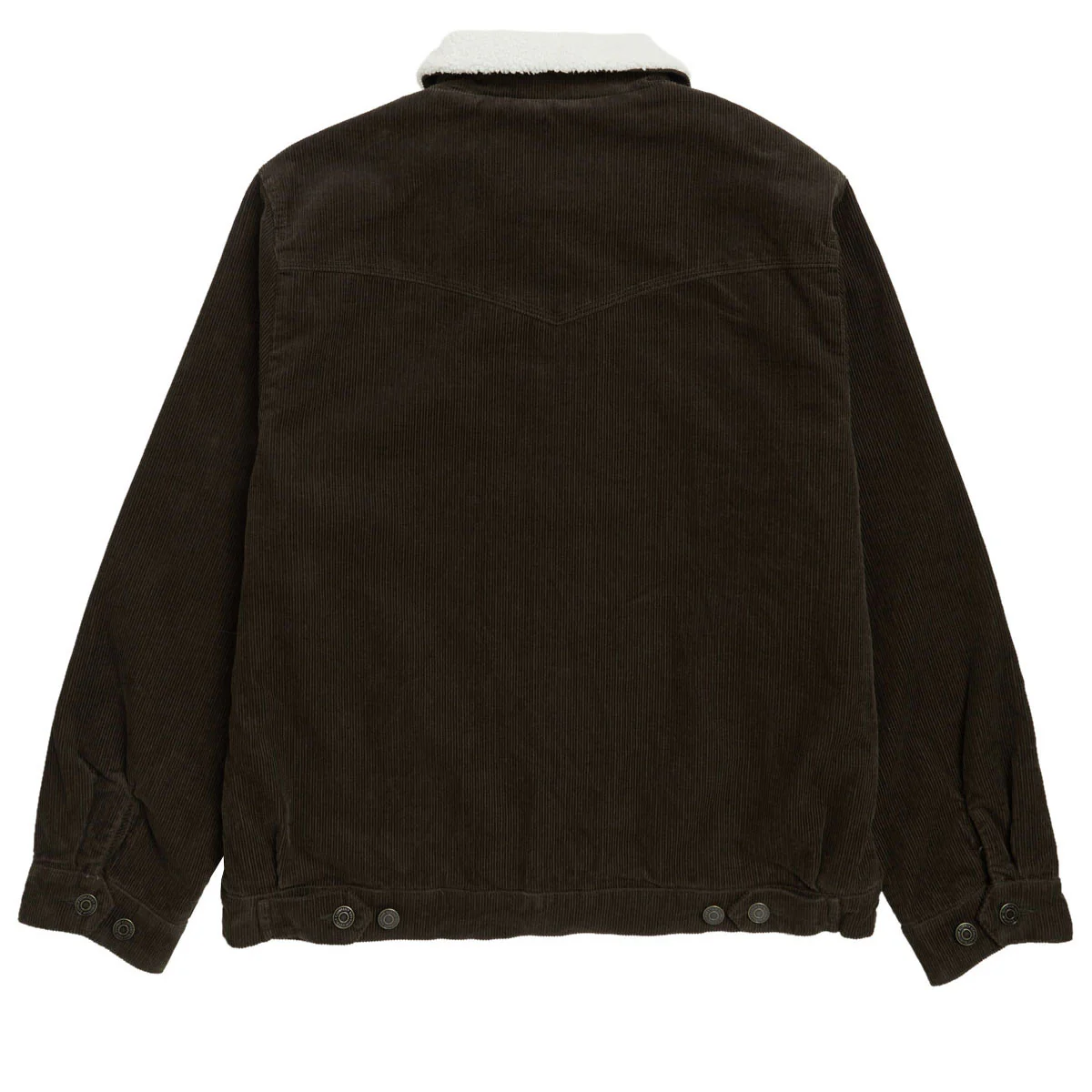 Rhythm Flannel Lined Cord Trucker Jacket - Chocolate - Image 2