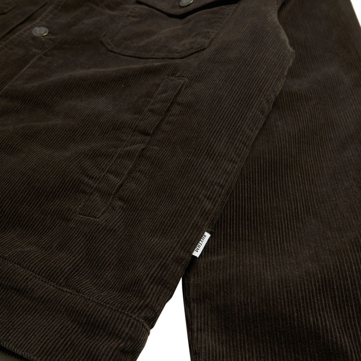 Rhythm Flannel Lined Cord Trucker Jacket - Chocolate - Image 6