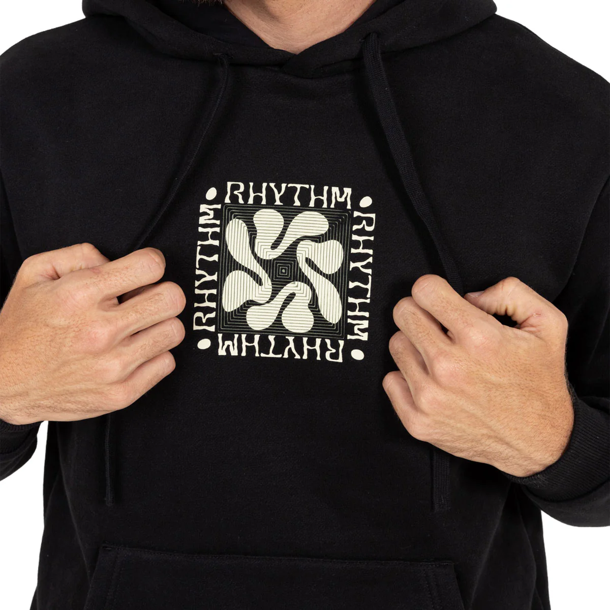 Rhythm Grange Fleece Hoodie - Black - Image 2
