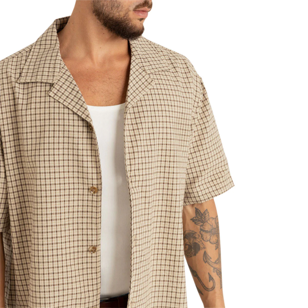 Rhythm Jeremy Check Shirt - Ochre - Image 3