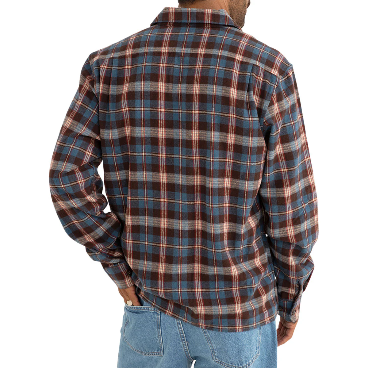 Rhythm Kern Long Sleeve Flannel Shirt - Chocolate - Image 3