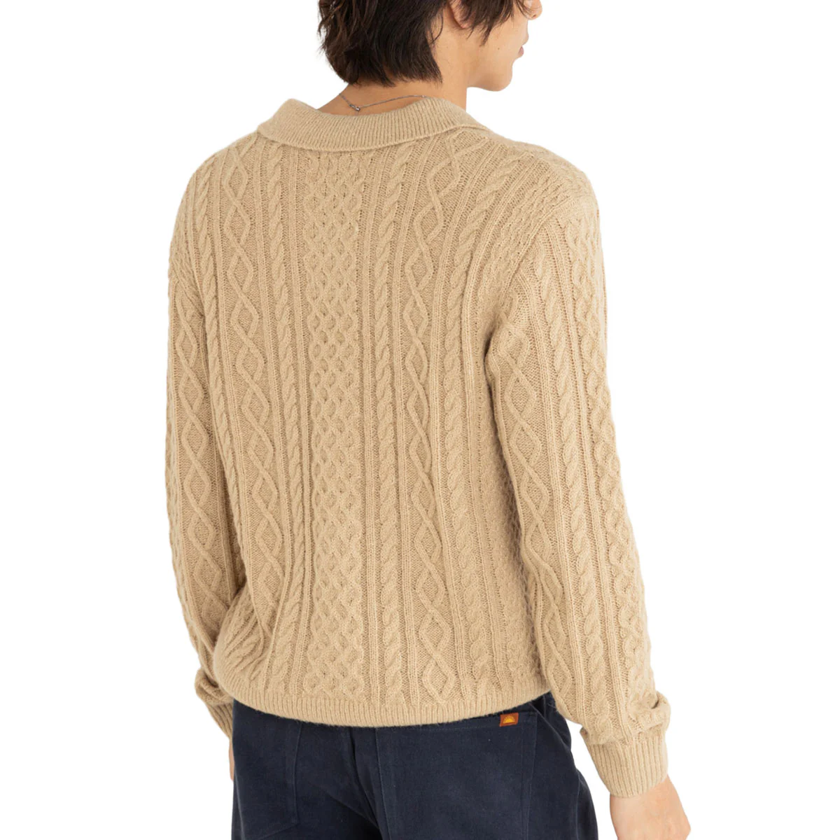 Rhythm Mohair Quarter Zip Fisherman Knit Sweater - Incense - Image 3