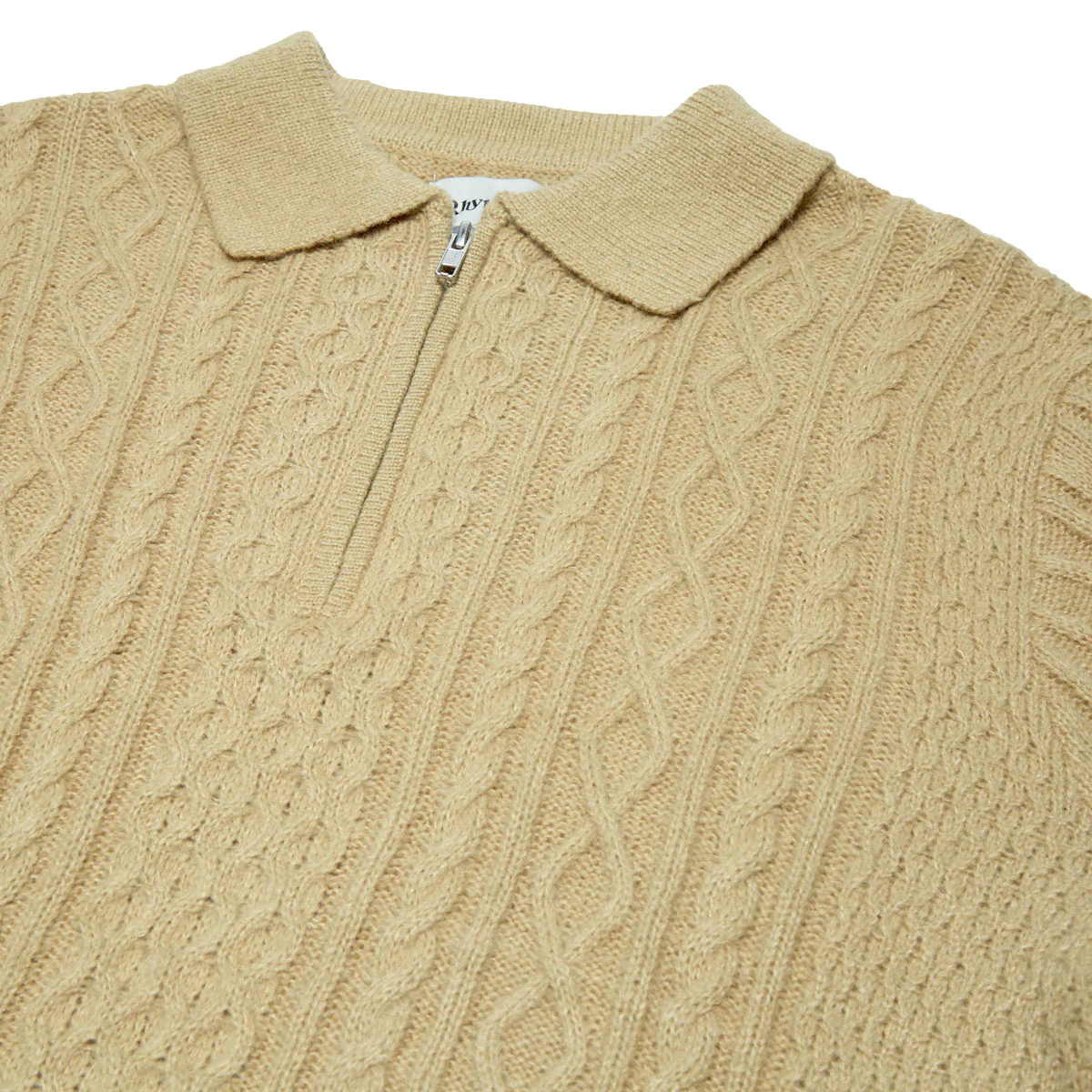 Rhythm Mohair Quarter Zip Fisherman Knit Sweater - Incense - Image 6