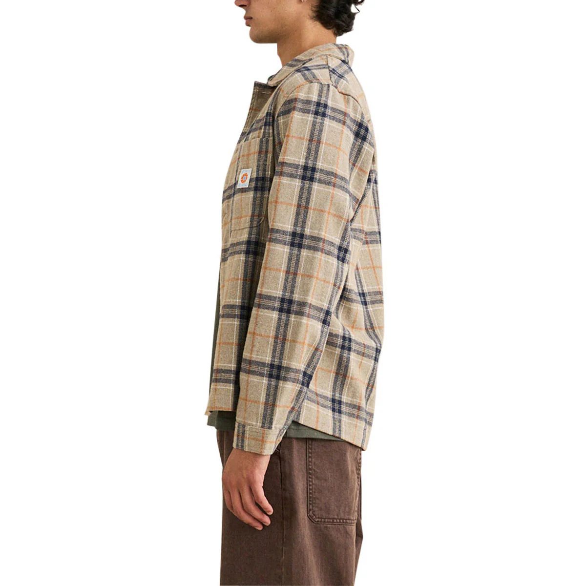 Rhythm Oscar Check Long Sleeve Shirt - Stone - Image 3