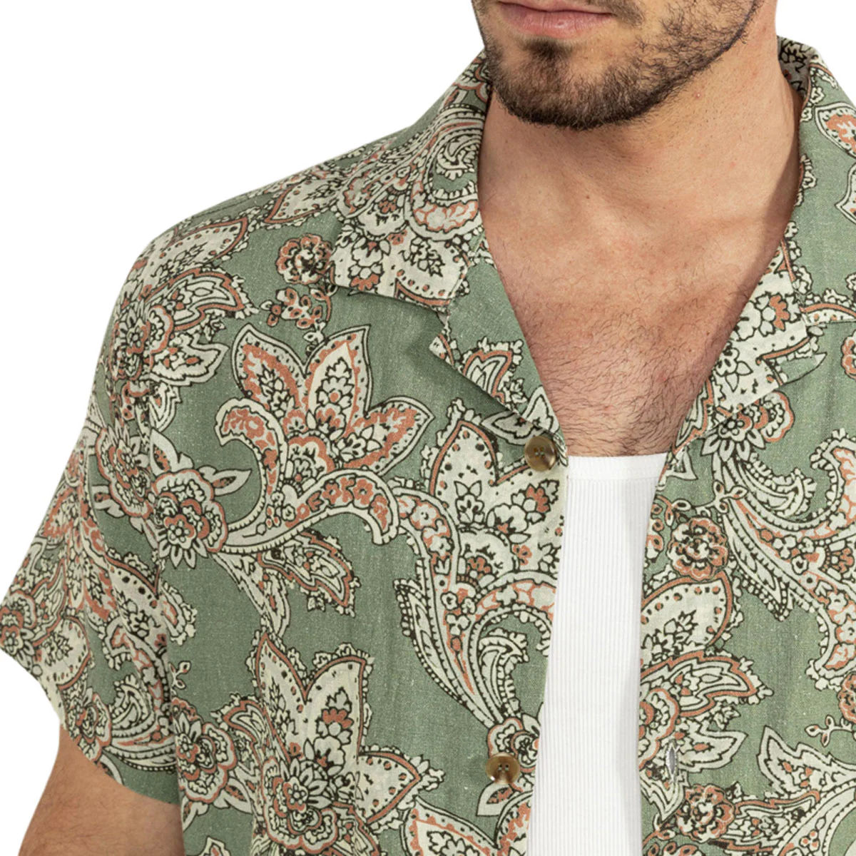 Rhythm Paisley Shirt - Green Tea - Image 3