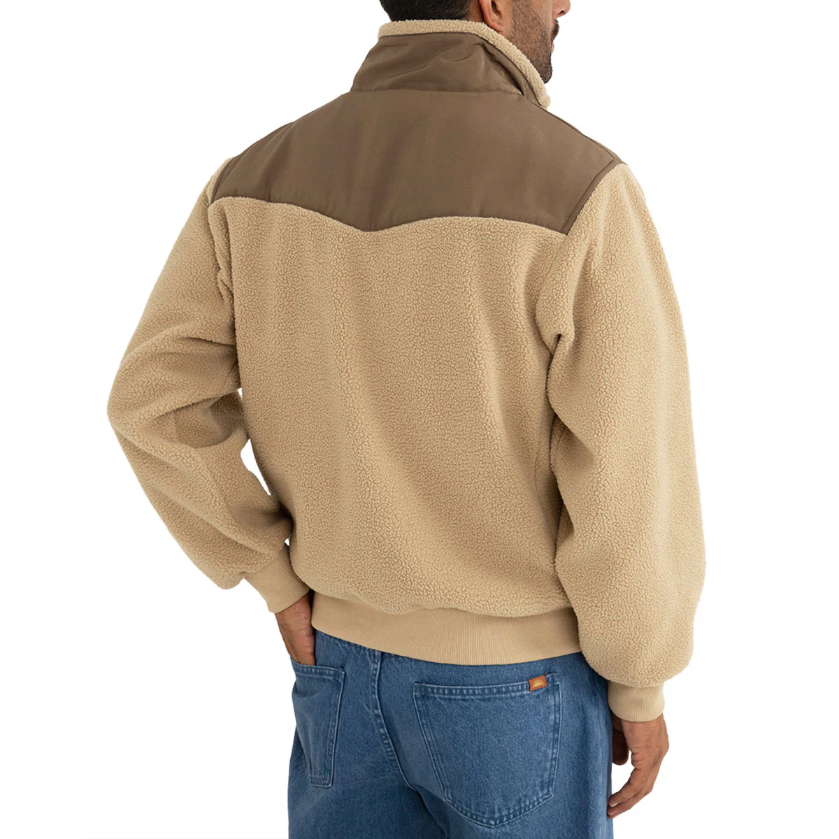 Rhythm Pfeiffer Sherpa Fleece Sweatshirt - Oak - Image 4