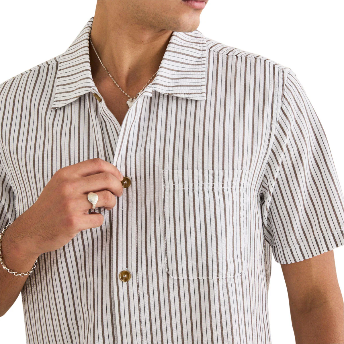 Rhythm Seersucker Stripe Shirt - Cedar - Image 3