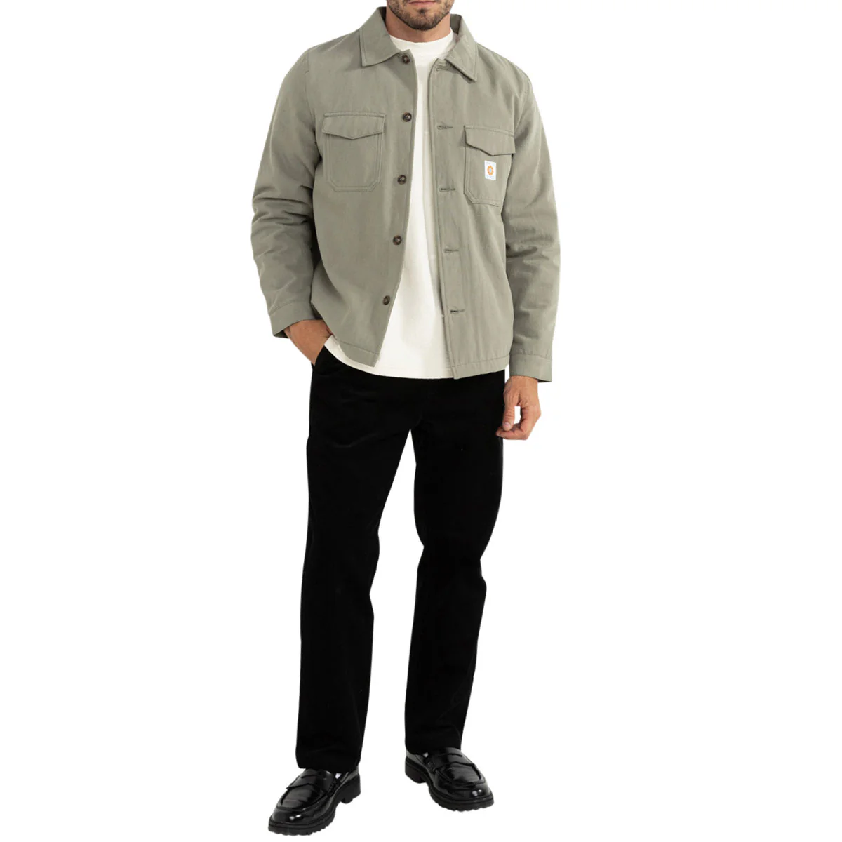 Rhythm Sherpa Lined Work Long Sleeve Shirt - Sage - Image 4