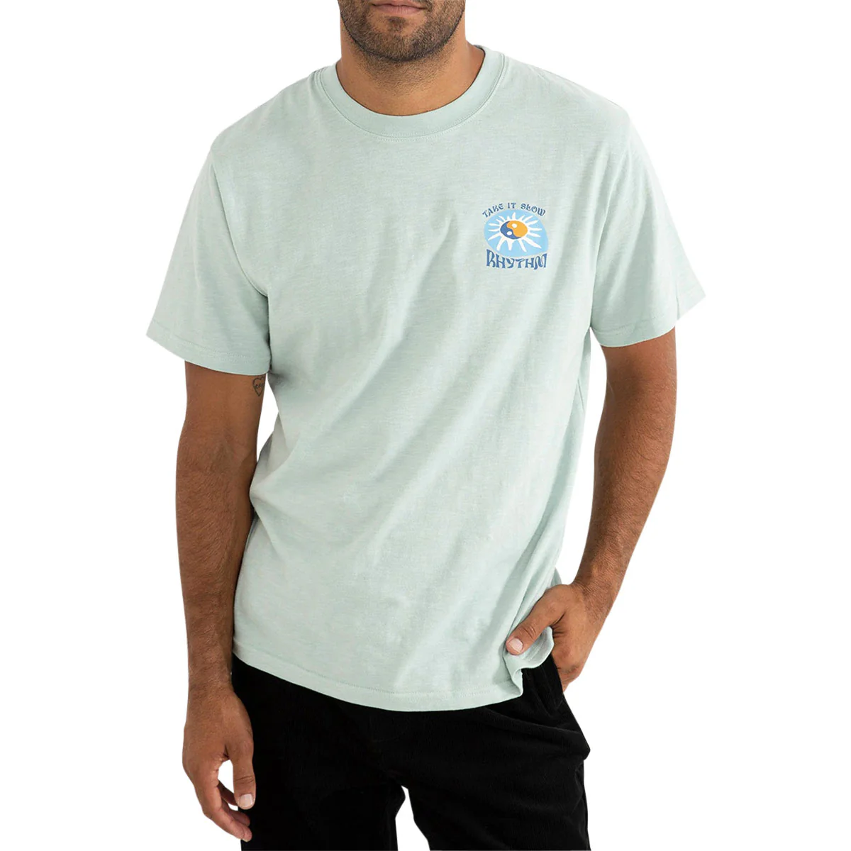 Rhythm Slow Down Slub T-Shirt - Mint - Image 3