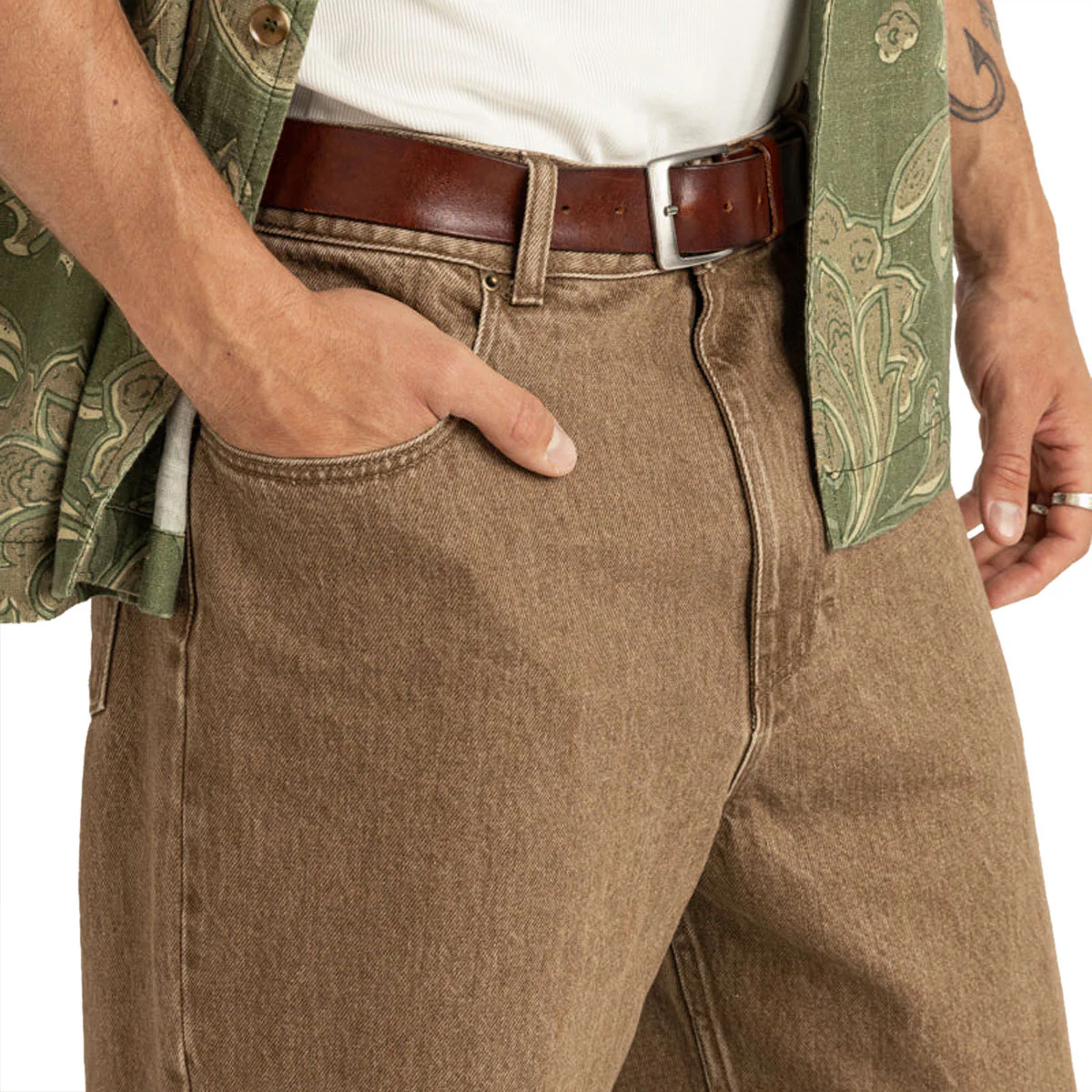Rhythm Subtle Baggy Jeans - Chai - Image 3