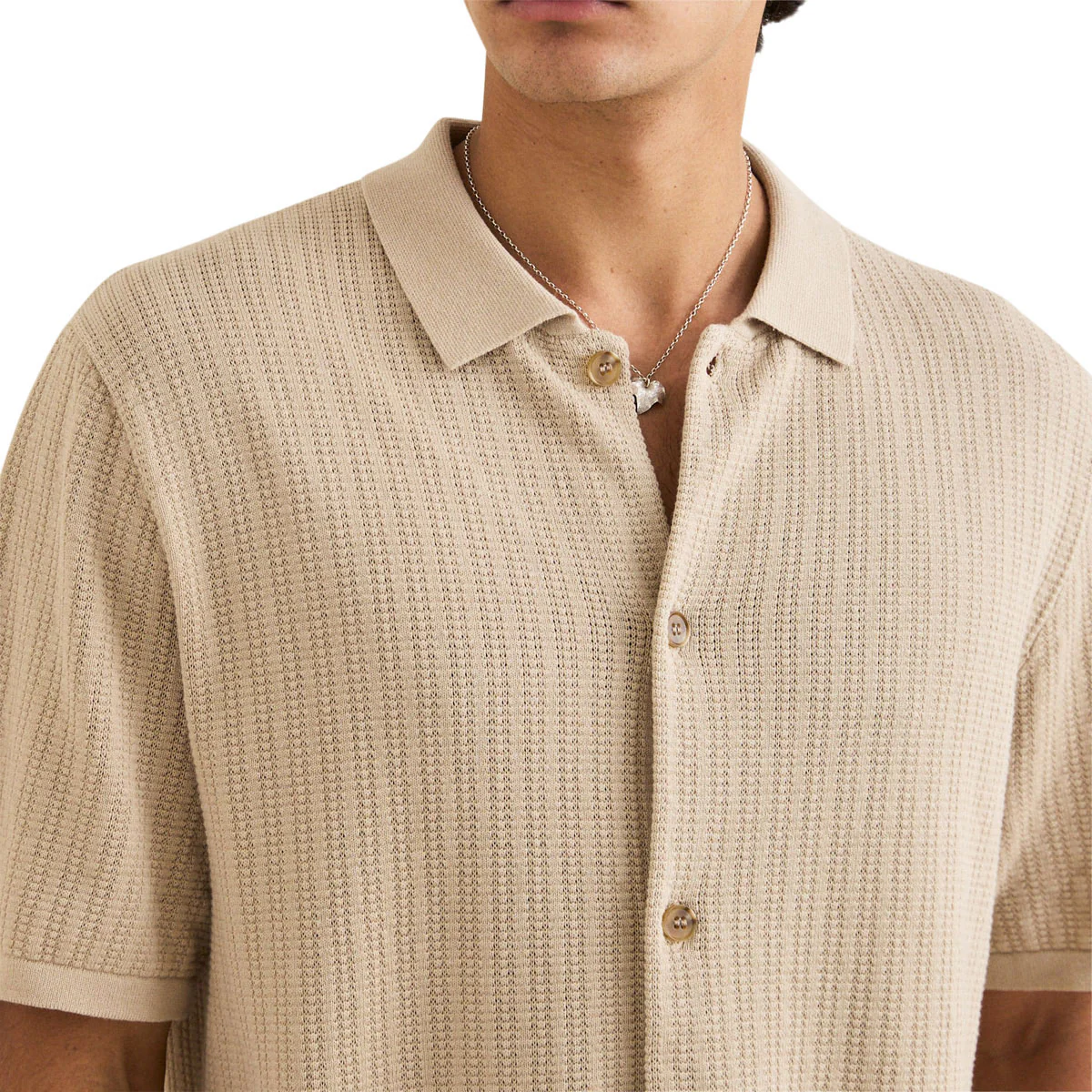 Rhythm Textured Knit Shirt - Stone - Image 3