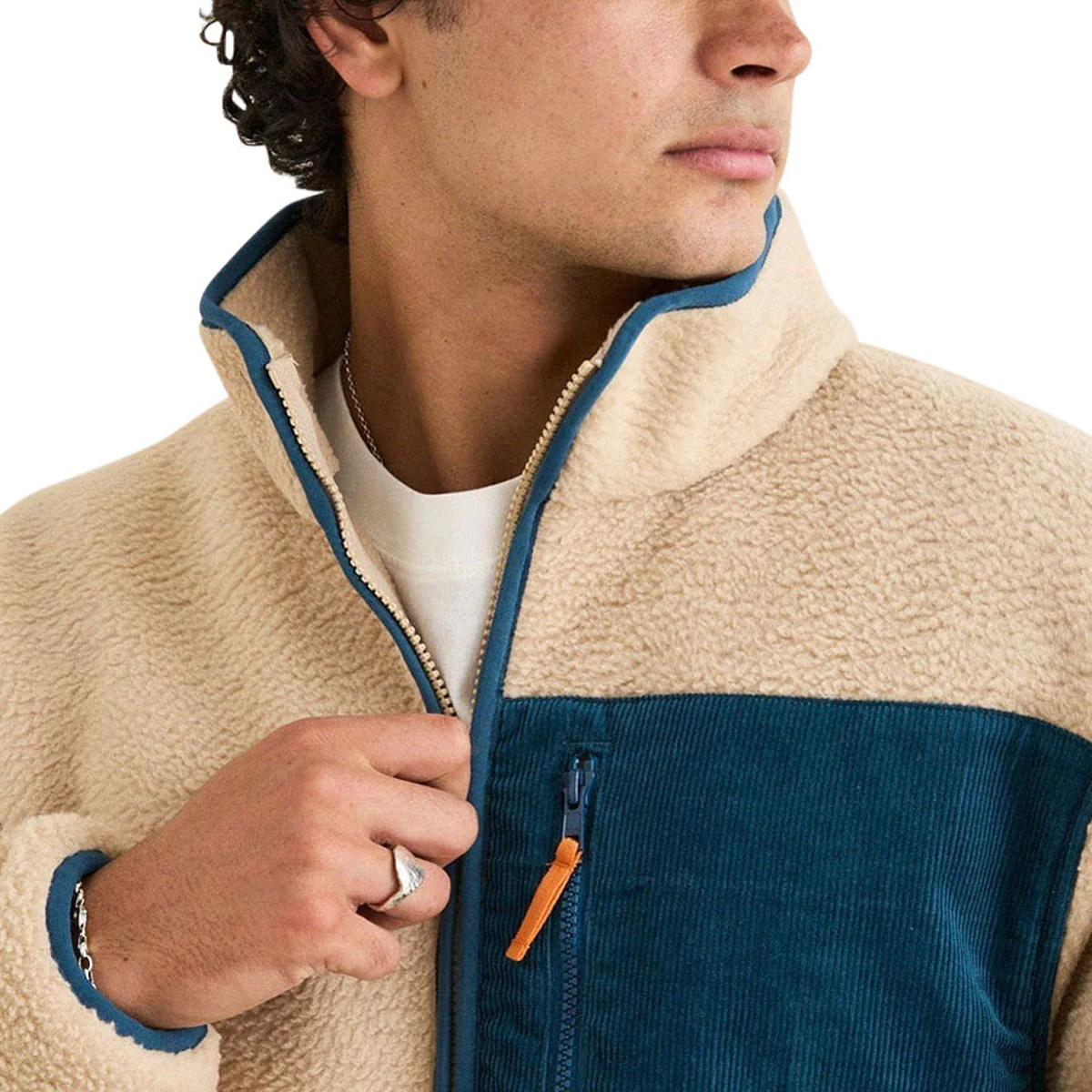 Rhythm Trail Zip Thru Fleece Sweatshirt - Sand - Image 2