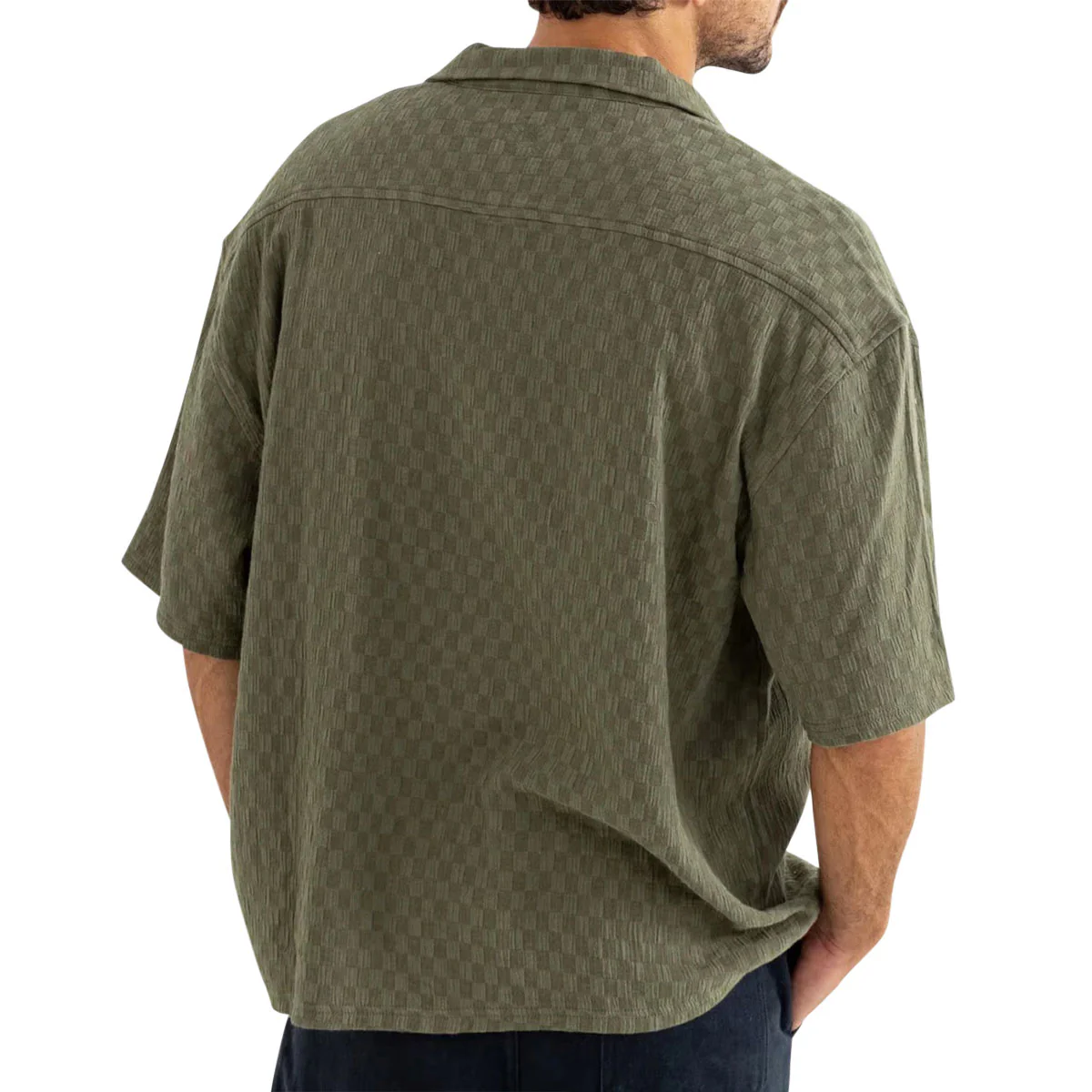 Rhythm Wash Check Relaxed Shirt - Green - Image 2