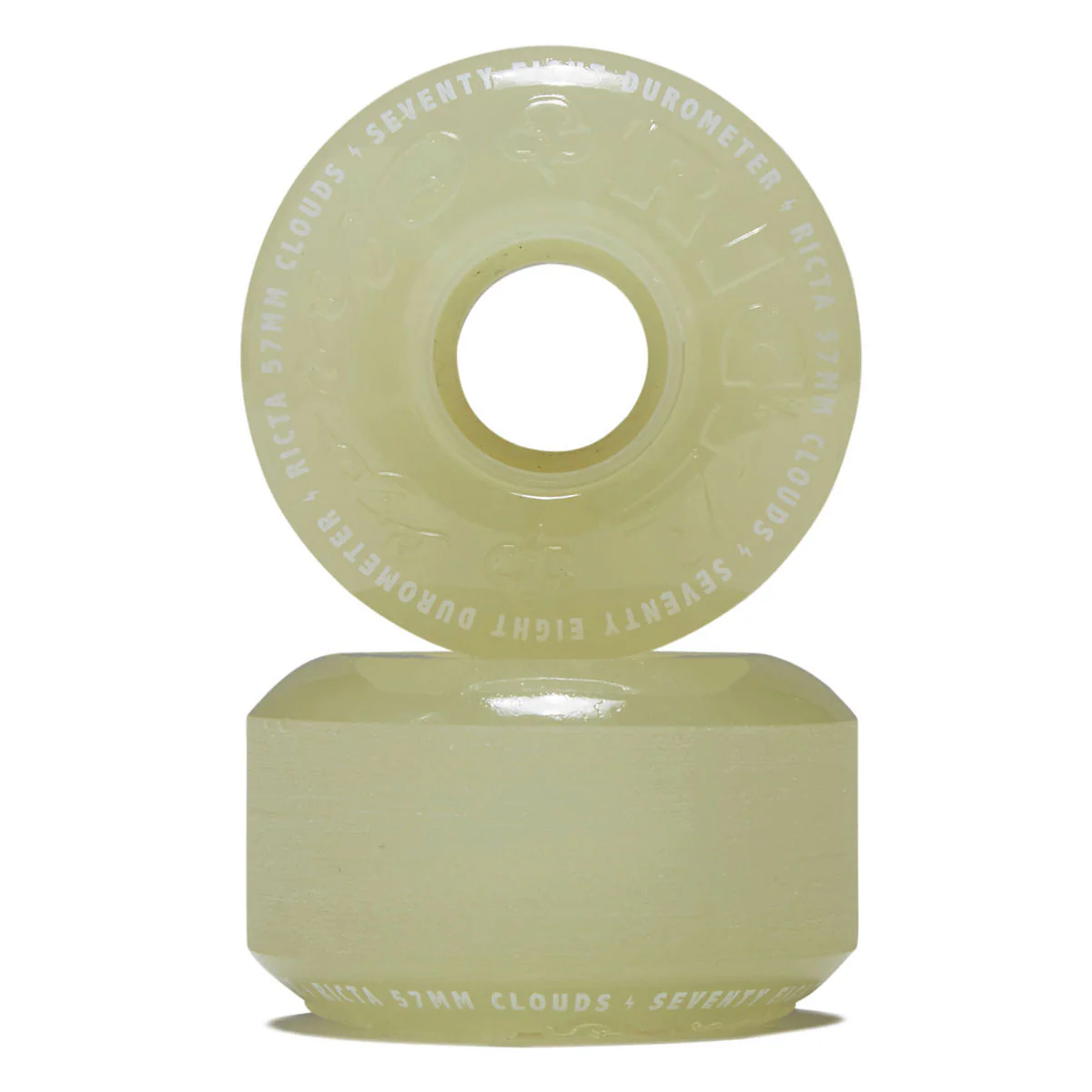 Ricta Clouds 78a Skateboard Wheels - Glow In The Dark Aqua - 57mm - Image 2