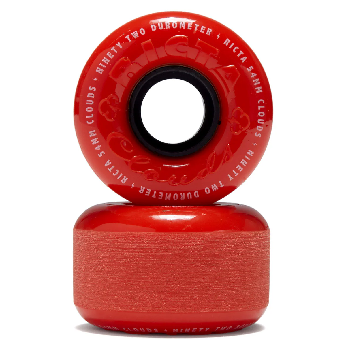 Ricta Clouds 92a Skateboard Wheels - Red/Orange - 54mm - Image 2