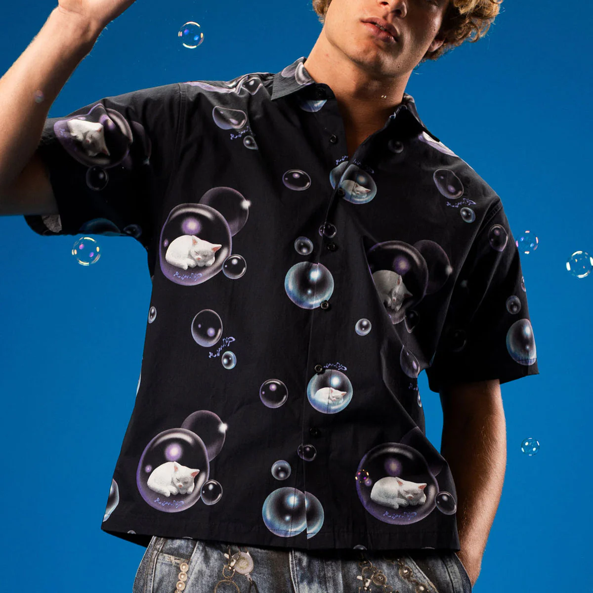 RIPNDIP Bubbles Button Up Shirt - Black - Image 4