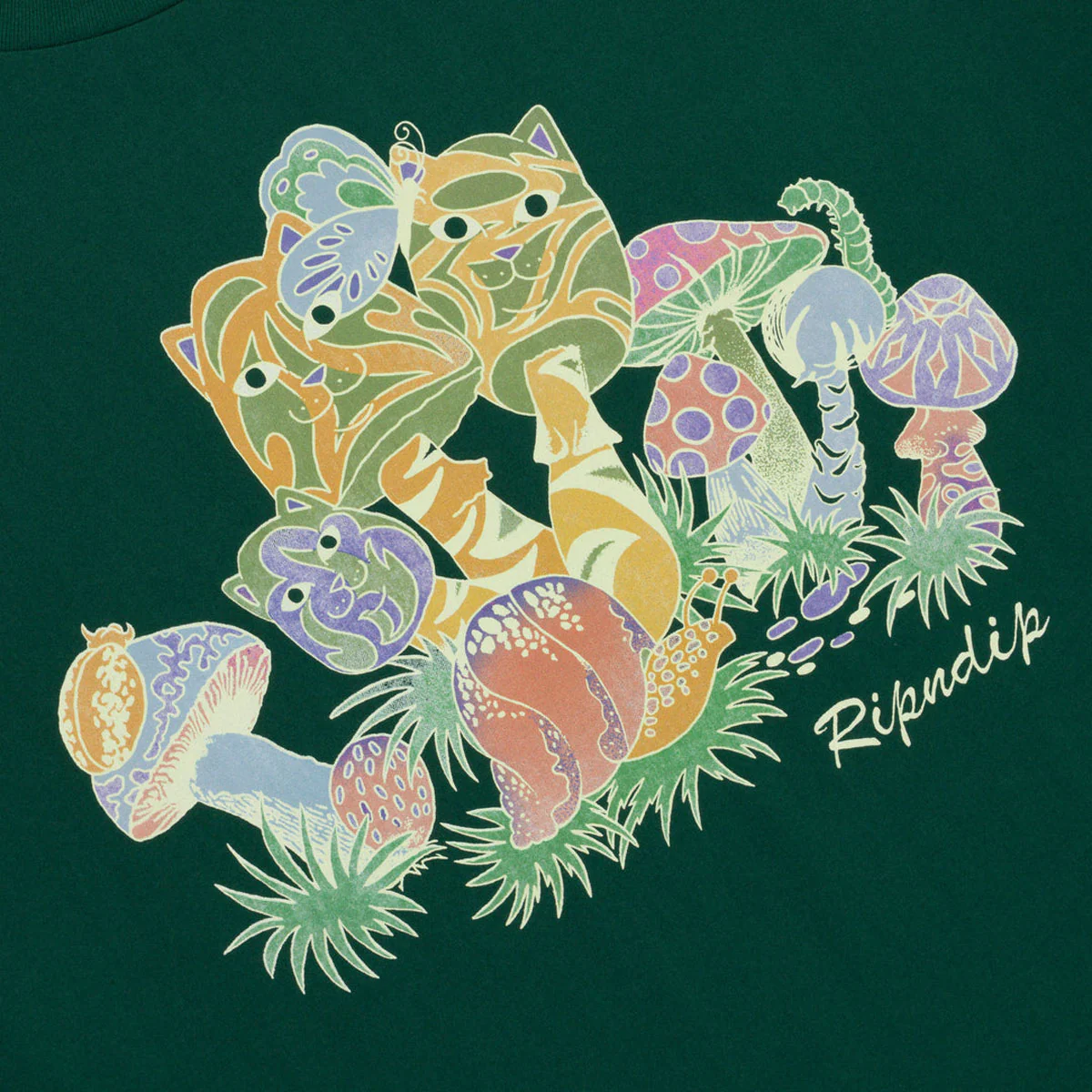 RIPNDIP Great Outdoors T-Shirt - Hunter Green - Image 2
