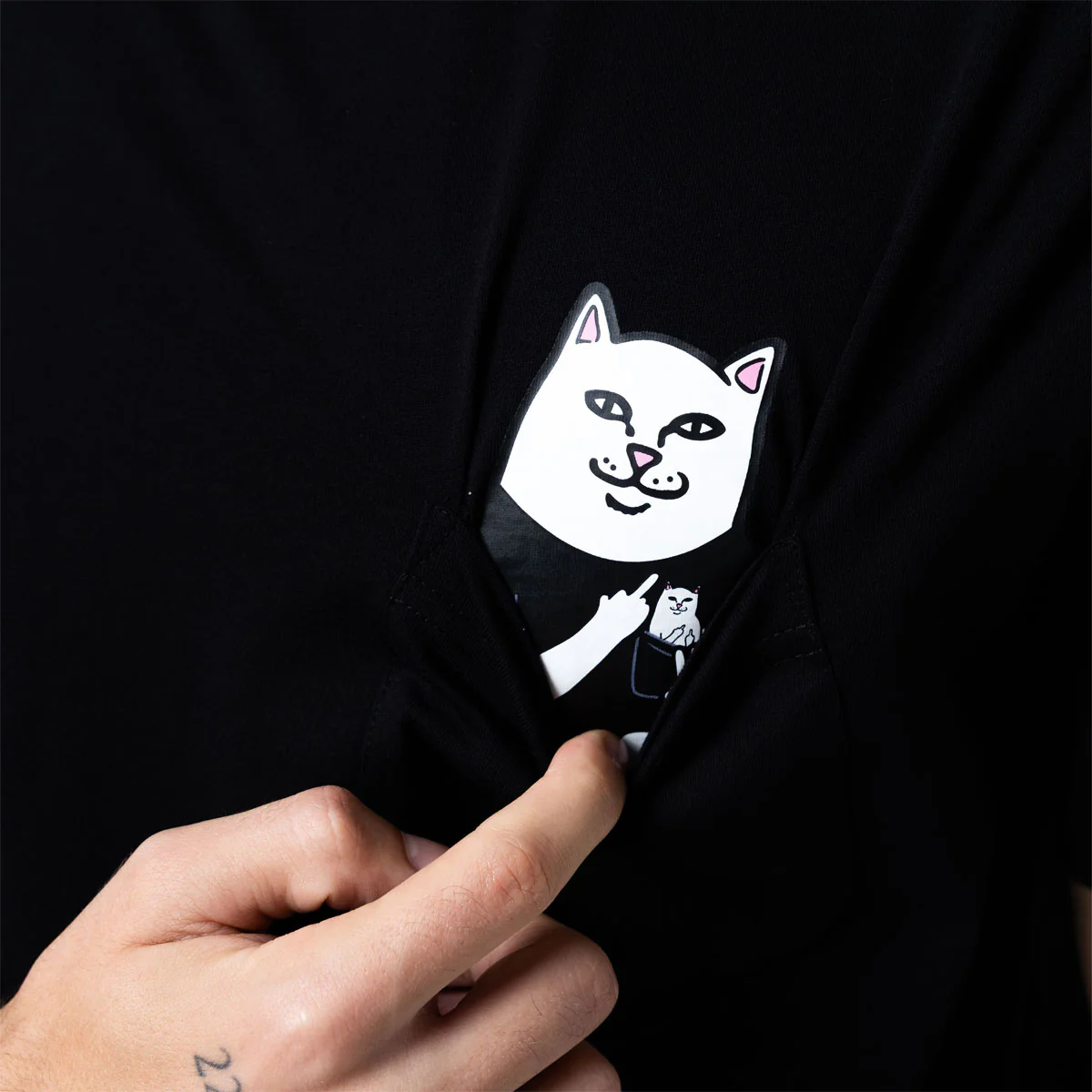 RIPNDIP Incepted Pocket T-Shirt - Black - Image 4