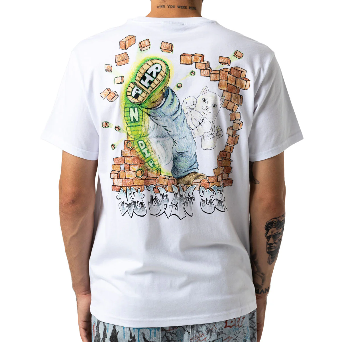 RIPNDIP Karate Kat T-Shirt - White - Image 4