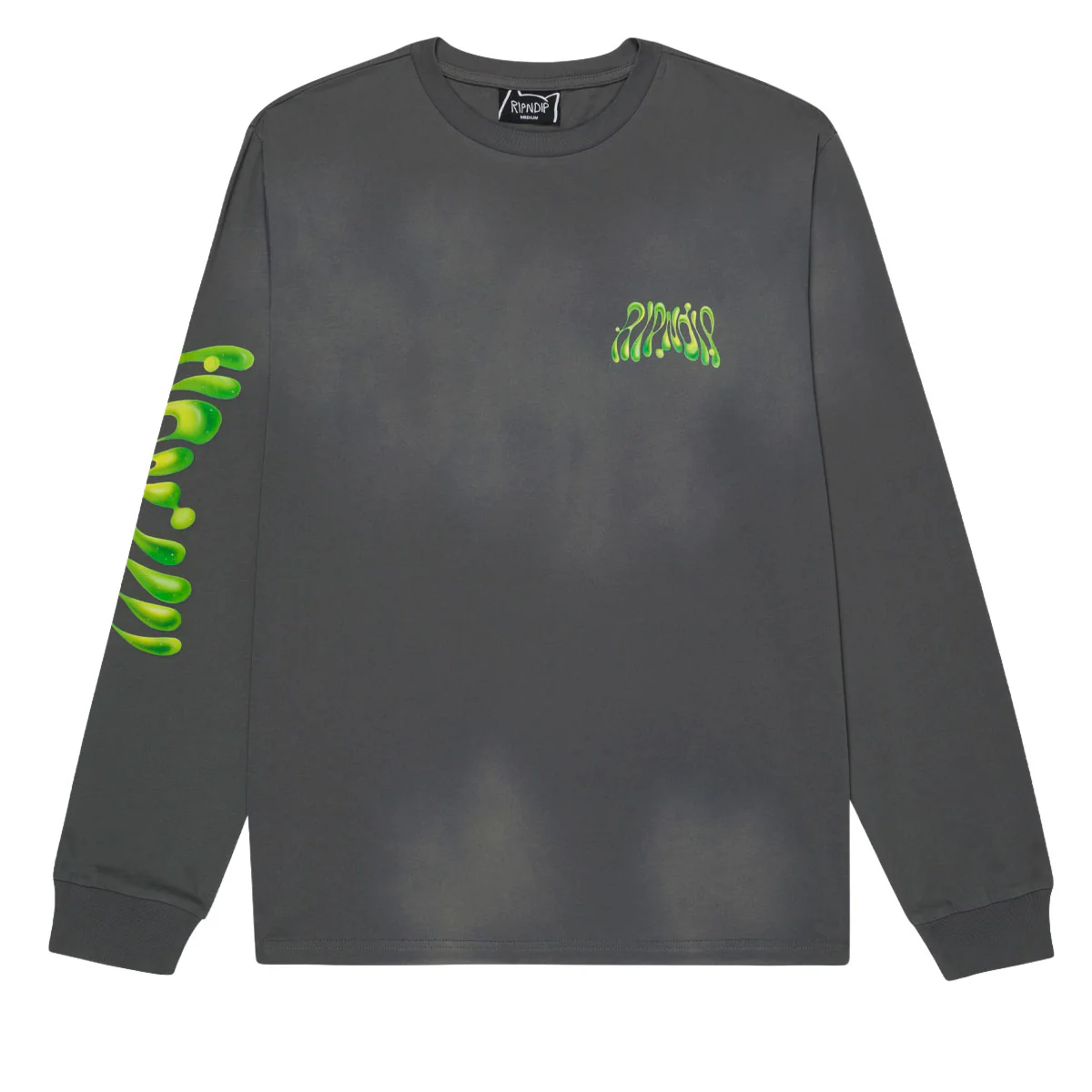 RIPNDIP Lava Lamp Long Sleeve T-Shirt - Charcoal Vintage Wash - Image 2