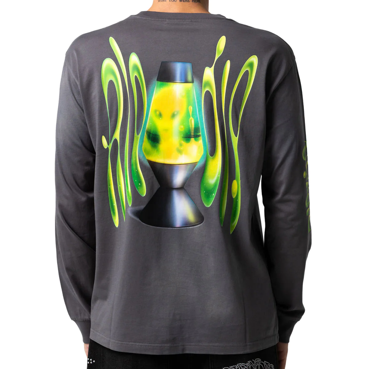 RIPNDIP Lava Lamp Long Sleeve T-Shirt - Charcoal Vintage Wash - Image 4