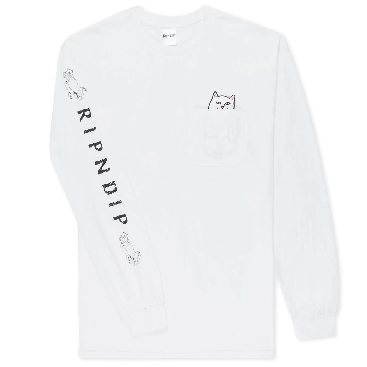 RIPNDIP Lord Nermal Pocket Long Sleeve T-Shirt - White - Image 2