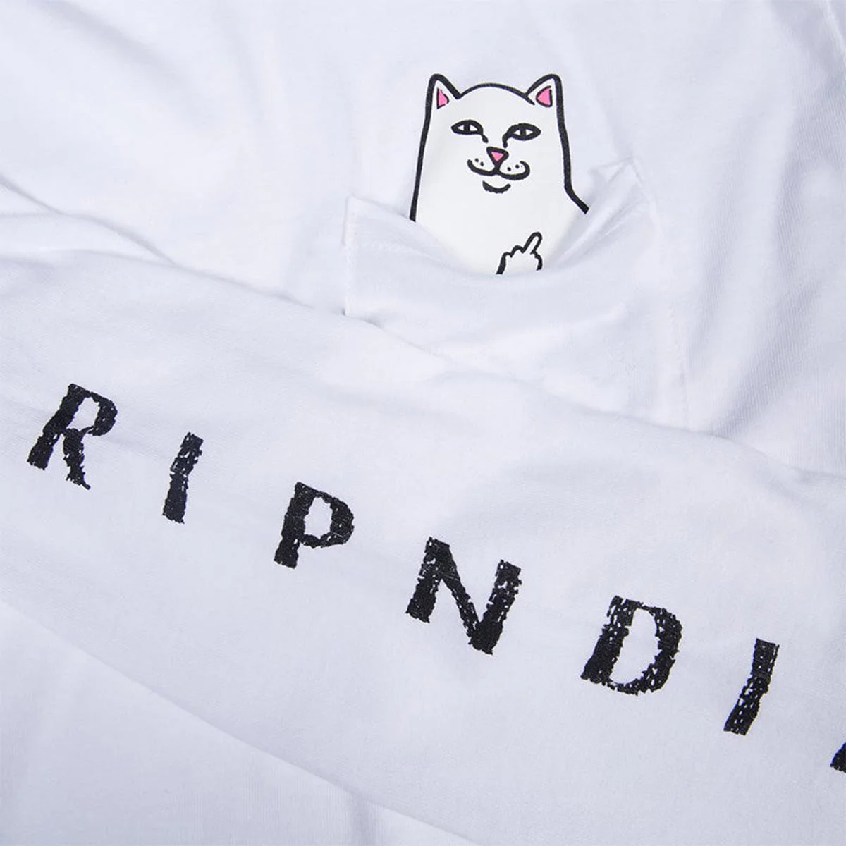 RIPNDIP Lord Nermal Pocket Long Sleeve T-Shirt - White - Image 3