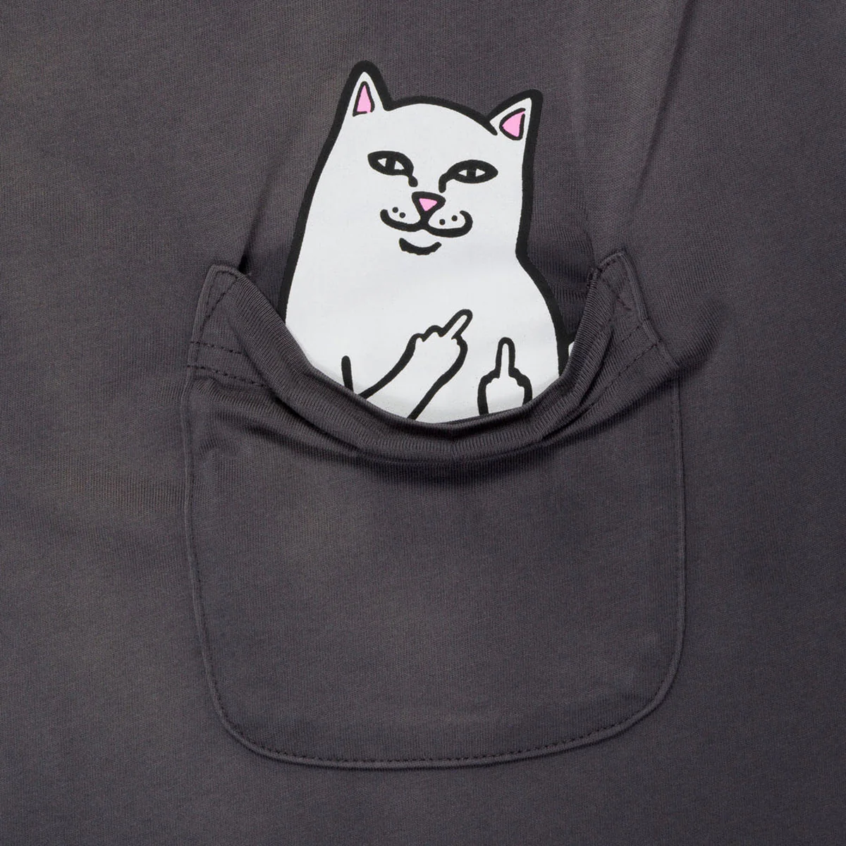 RIPNDIP Lord Nermal Pocket T-Shirt - Charcoal Vintage Wash - Image 2