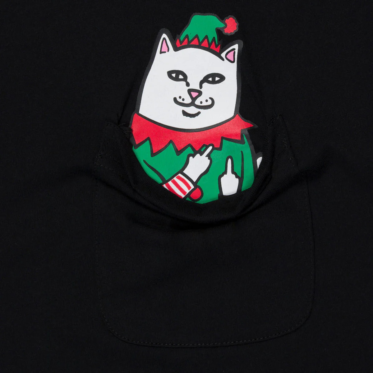 RIPNDIP Nermal Elf Pocket T-Shirt - Black - Image 2