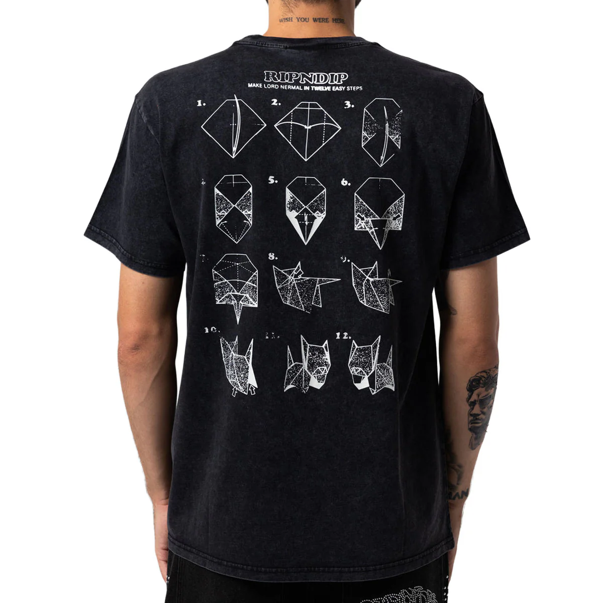 RIPNDIP Origami T-Shirt - Black Vintage Wash - Image 4