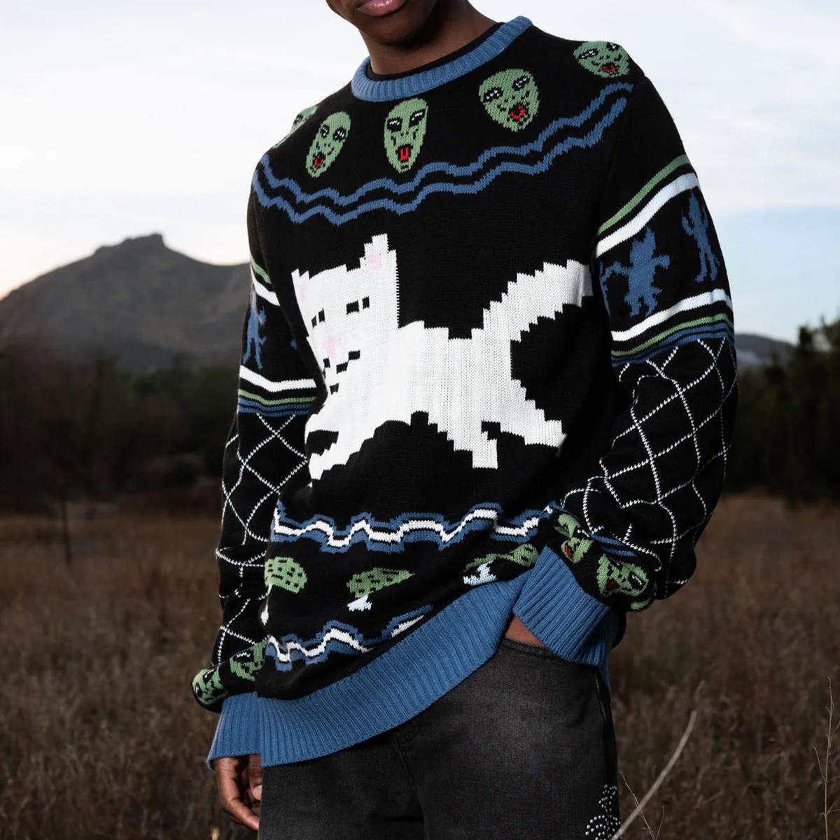RIPNDIP Out Of This World Knit Sweater - Black - Image 4