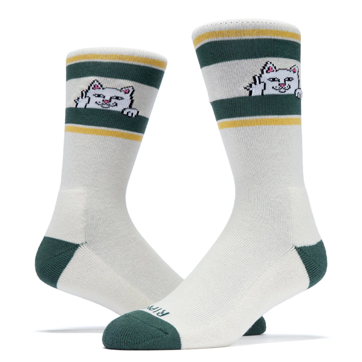 RIPNDIP Peeking Nermal Socks - Bone/Forest - Image 2