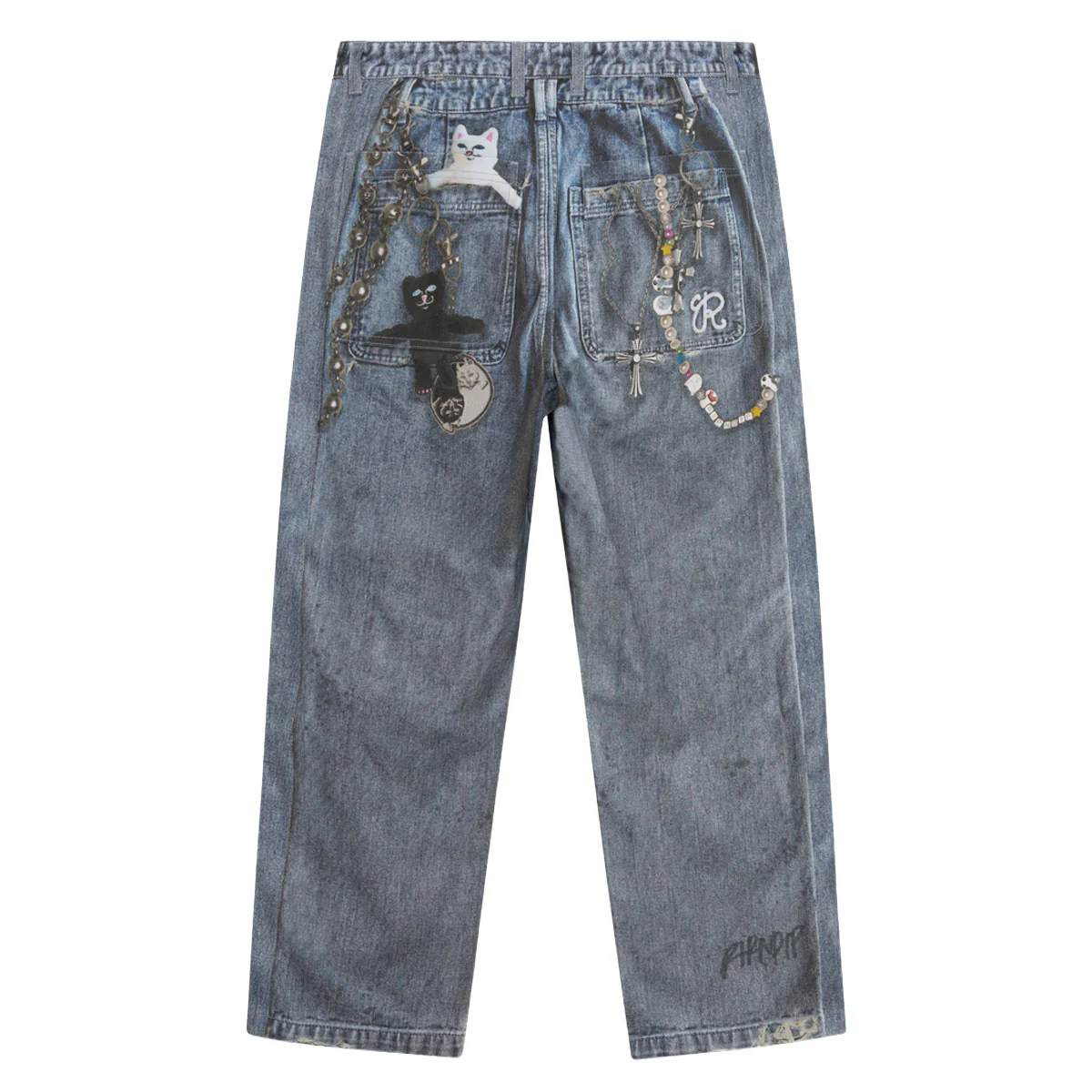 RIPNDIP Real Wide Leg Denim Jeans - Light Wash - Image 2