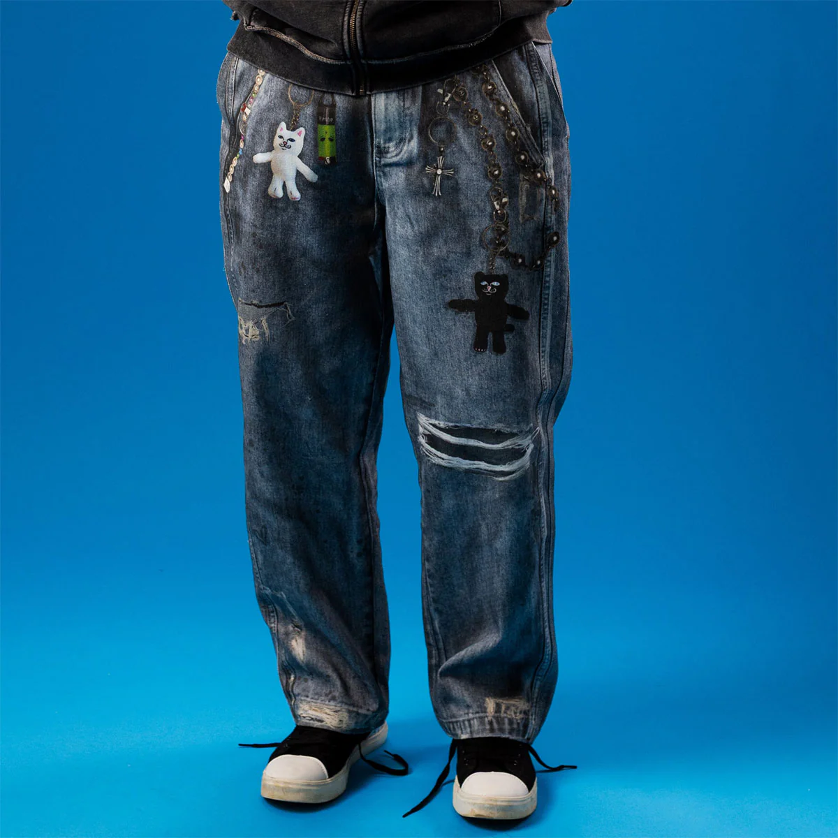 RIPNDIP Real Wide Leg Denim Jeans - Light Wash - Image 3