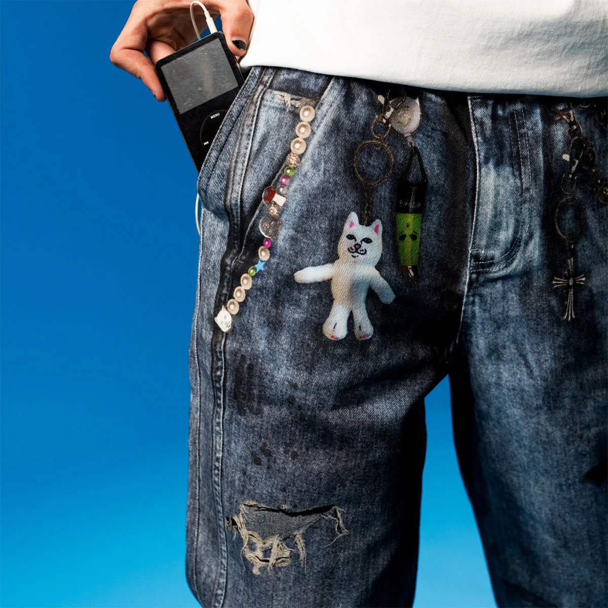 RIPNDIP Real Wide Leg Denim Jeans - Light Wash - Image 5