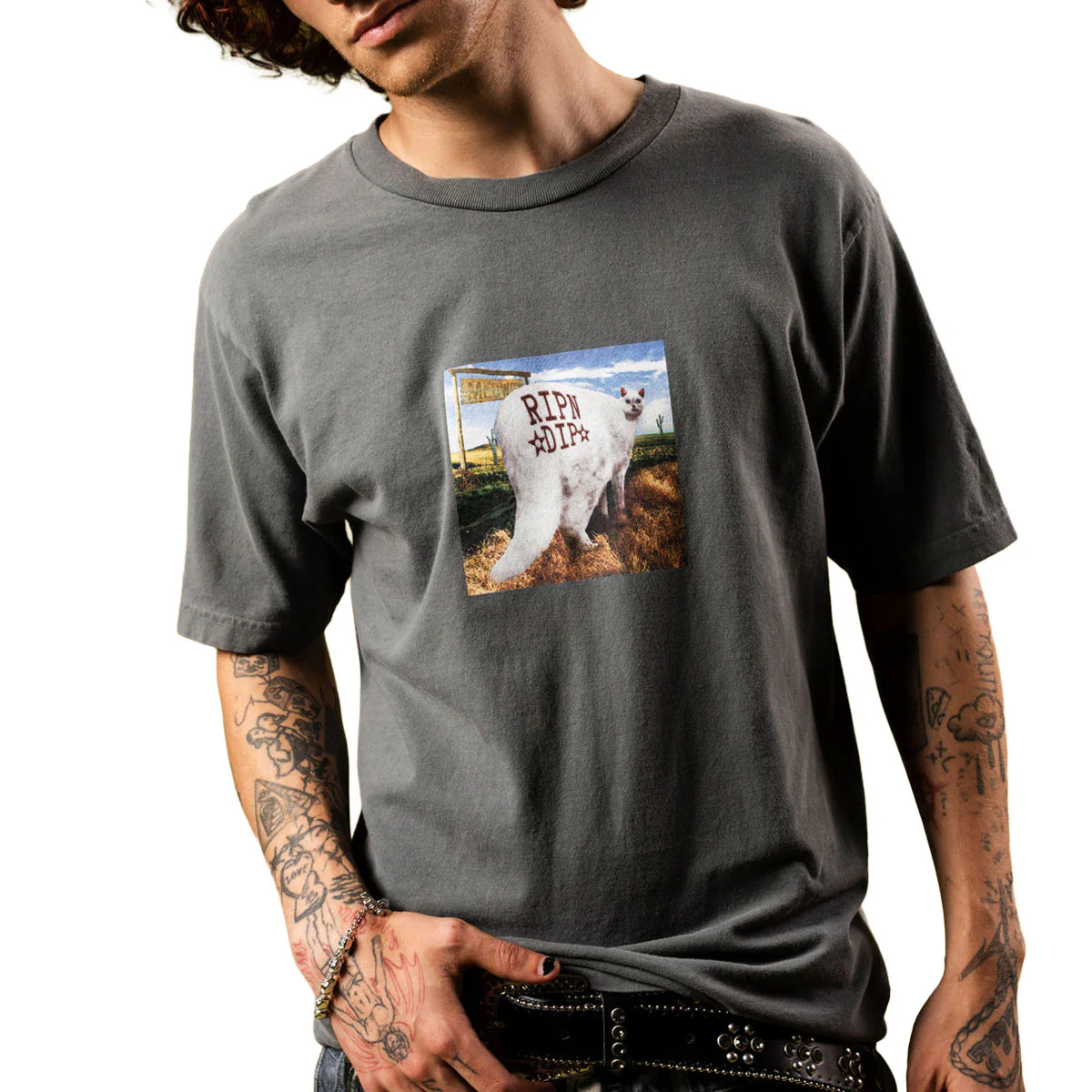 RIPNDIP Rowdy Howdy T-Shirt - Charcoal - Image 4