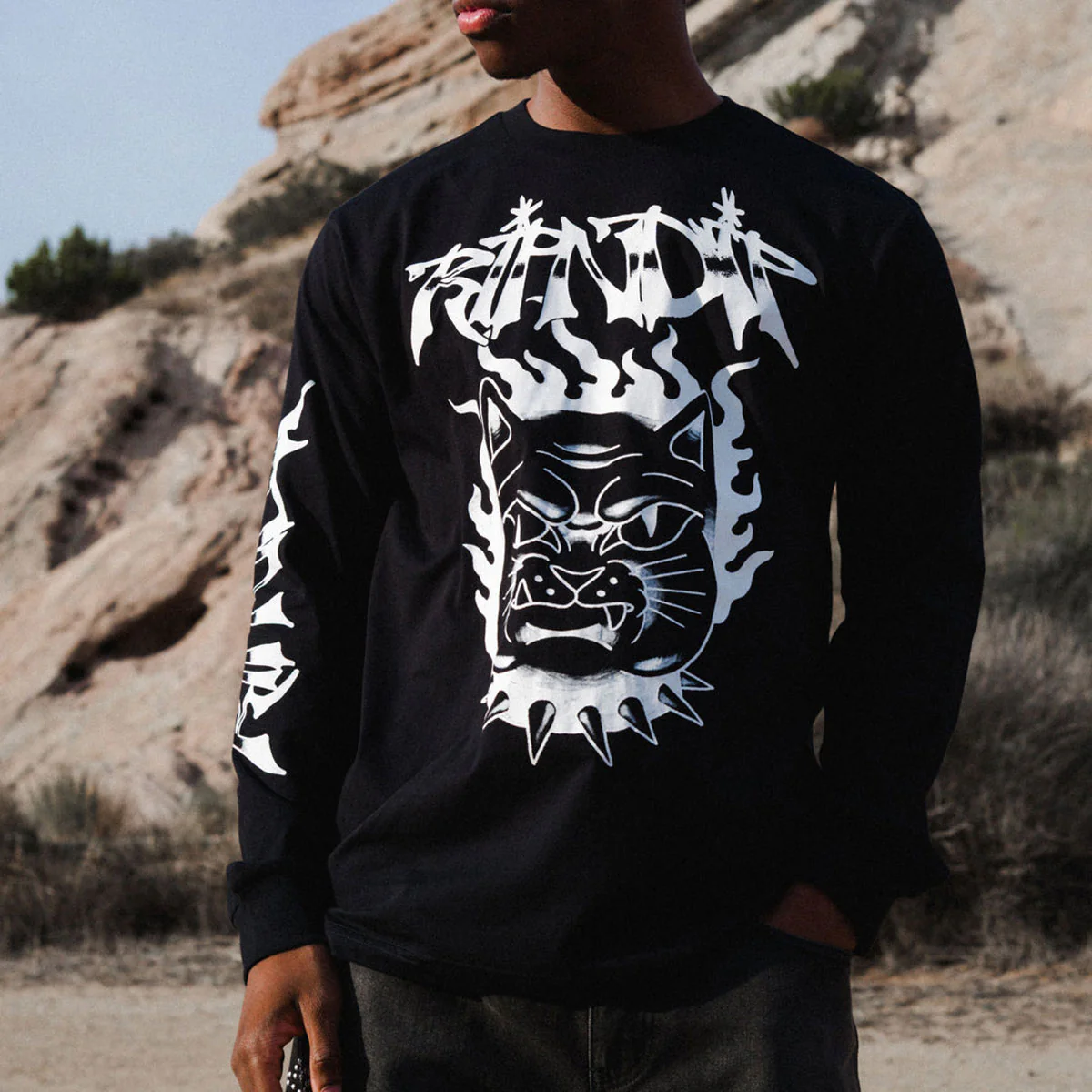 RIPNDIP The Happiest Cat Long Sleeve T-Shirt - Black - Image 2