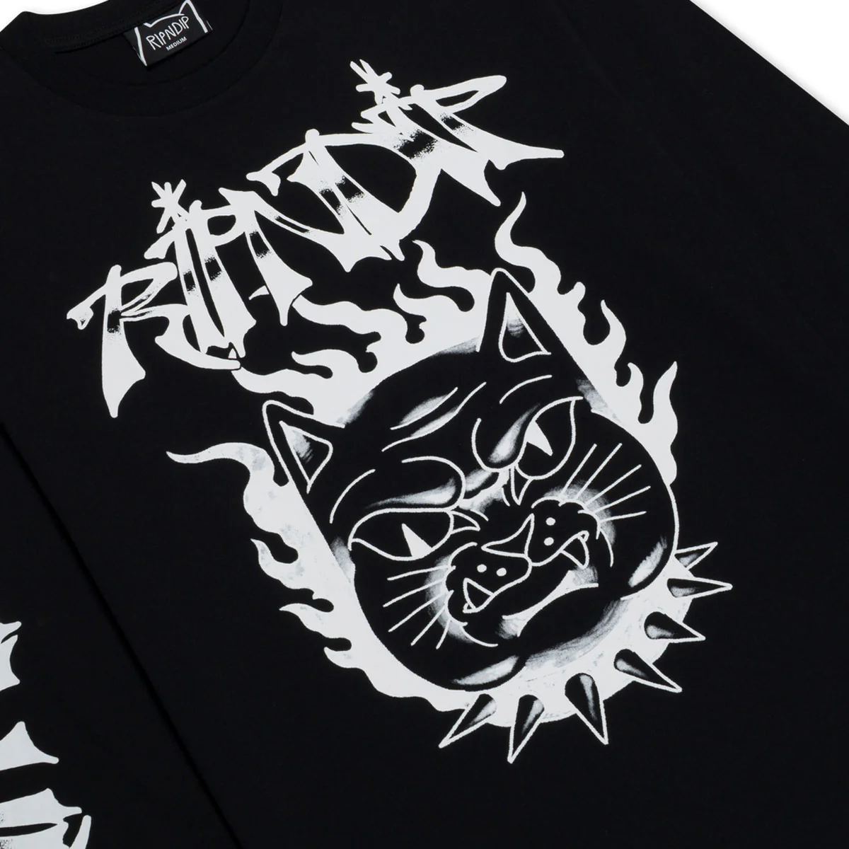 RIPNDIP The Happiest Cat Long Sleeve T-Shirt - Black - Image 3